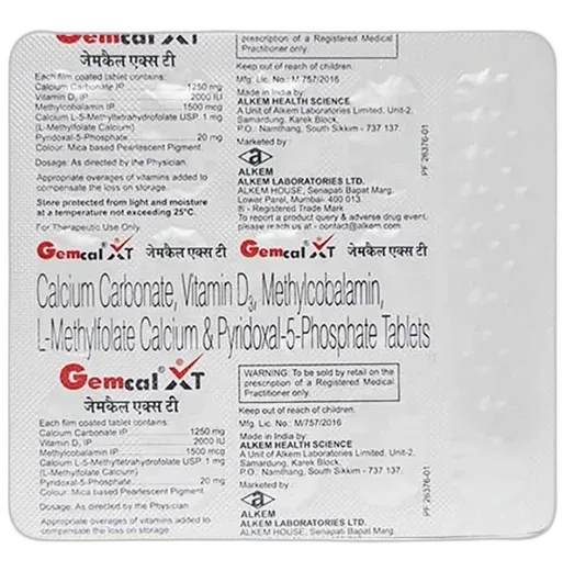 gemcal xt tablet 15's